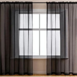 black chiffon curtains