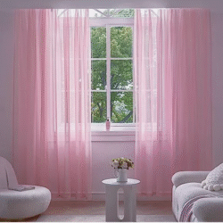 pink chiffon curtains